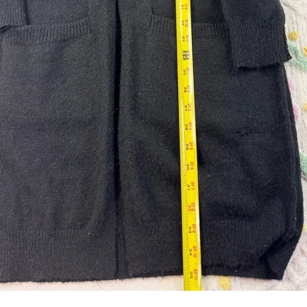 by Anthropologie Black Open Front Cardigan Sweater Knit‎ Cozy Small S - Picture 8 of 11